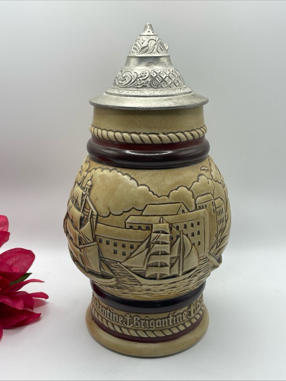 Vintage 1977 Avon Sailing Ship Lidded Beer Stein Limited Edition